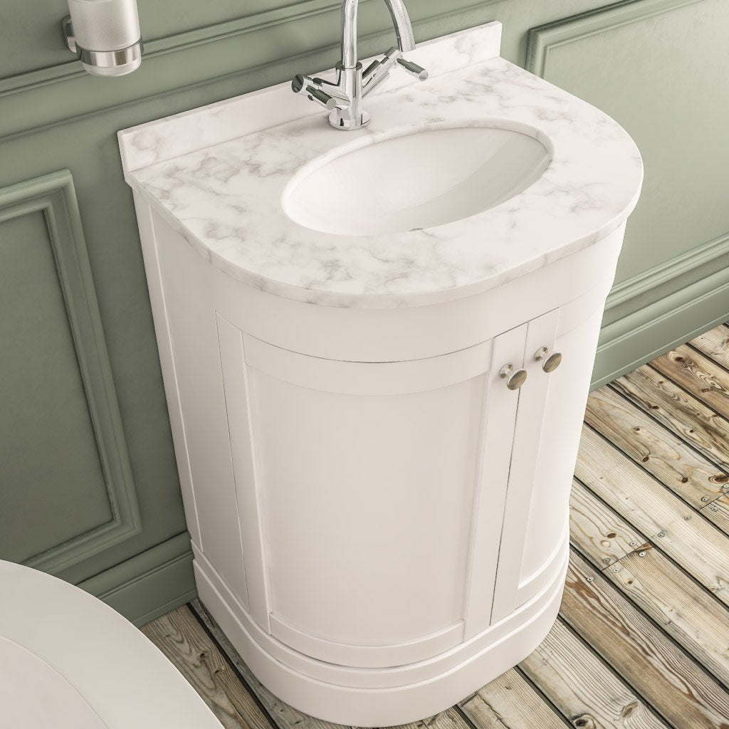 Eastbrook Hardwick Traditional 60cm White Quartz Inset Basin - "BASIN ONLY"