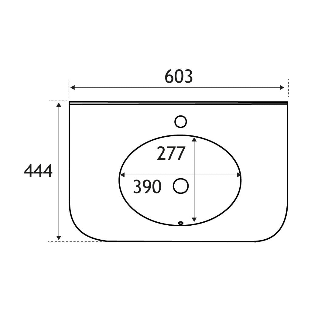 Eastbrook Hardwick Traditional 60cm White Quartz Inset Basin - "BASIN ONLY"