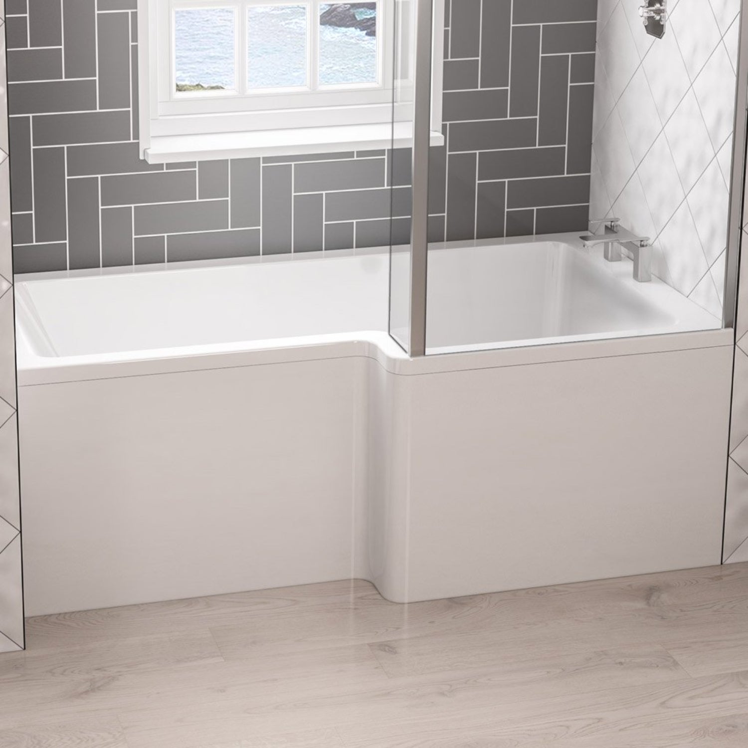 Eastbrook Hardwick Traditional double bowl Quartz basin, White