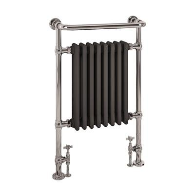 Eastbrook Isbourne Chrome / Matt Anthracite Traditional Heated Towel Rail, 940mm H x 600mm W - Central Heating