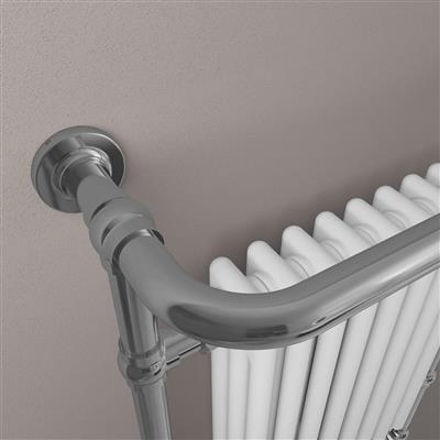 Eastbrook Isbourne Chrome Traditional Heated Towel Rail, 940mm H x 600mm W - Central Heating