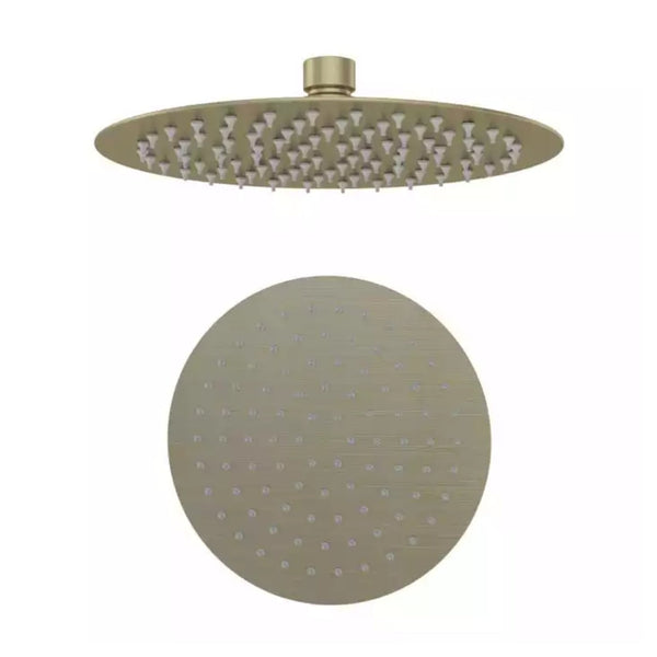 Eastbrook Modern Round Over Head Shower Head 8 Inch, Brushed Brass