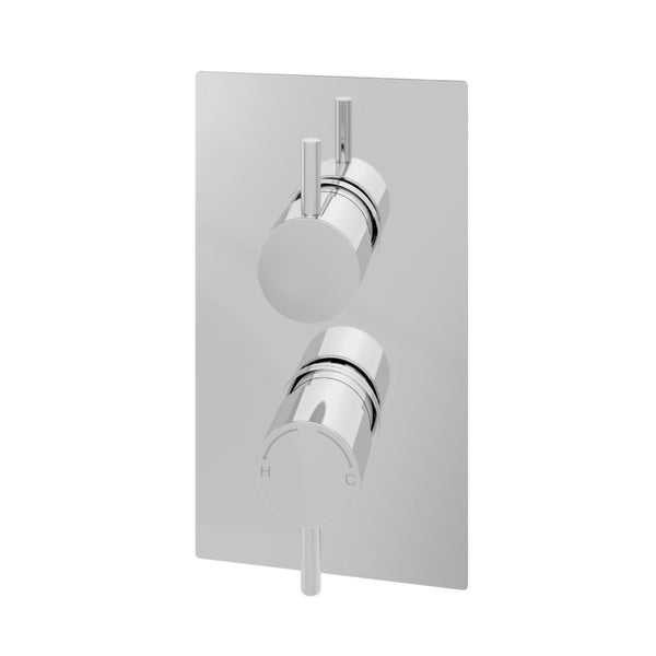 Eastbrook Modern Round Thermostatic Two Way Concealed Shower Valve, Chrome Finish