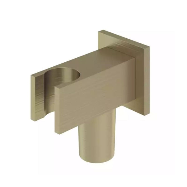 Eastbrook Modern Square Wall Elbow & Shower Handset Holder, Brushed Brass