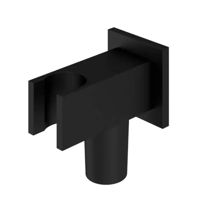 Eastbrook Modern Square Wall Elbow & Shower Handset Holder, Matt Black