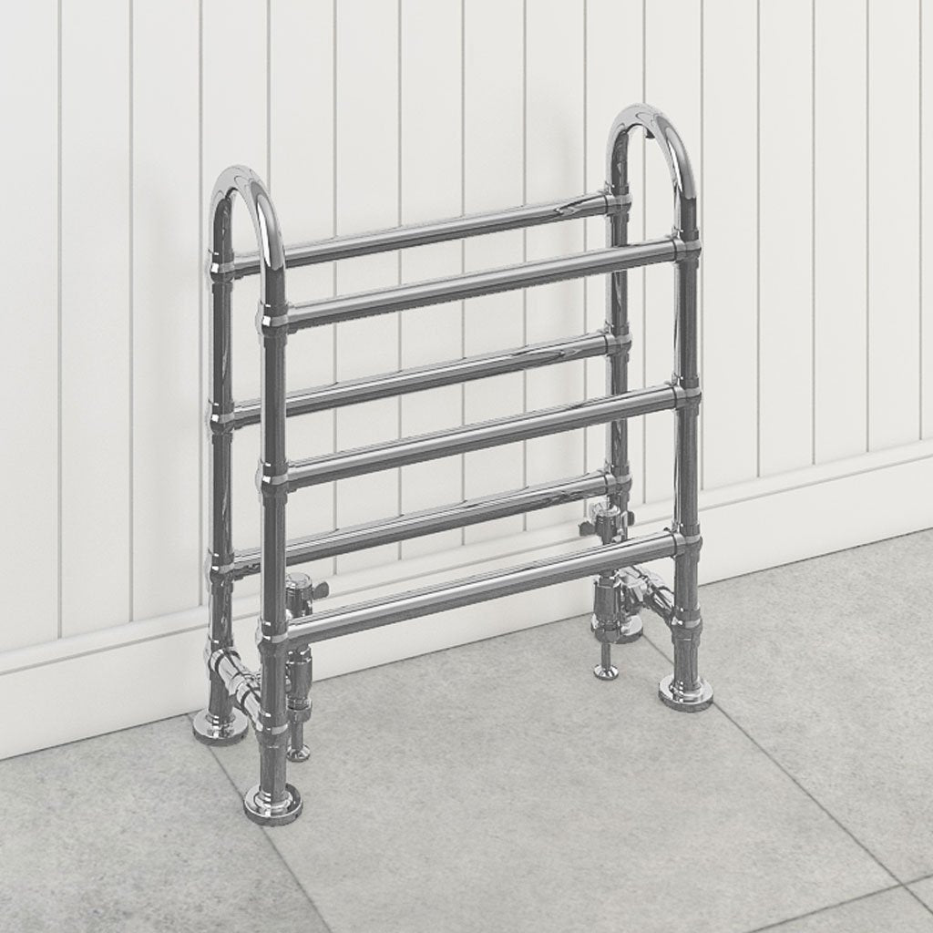 Eastbrook Painswick Chrome Traditional Heated Towel Rail, 778mm H x 686mm W - Central Heating