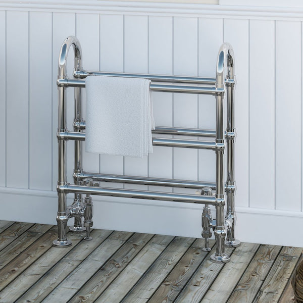 Eastbrook Painswick Chrome Traditional Heated Towel Rail, 778mm H x 686mm W - Central Heating