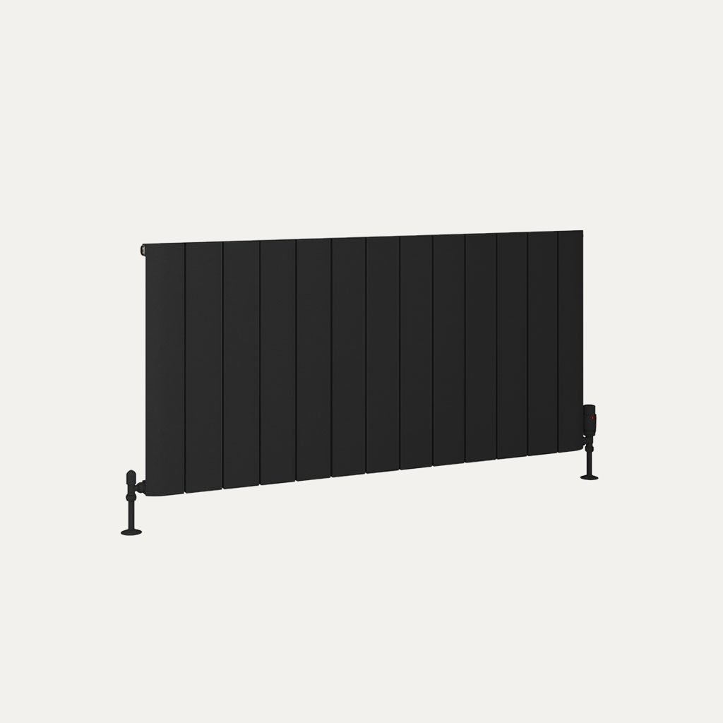 Eastbrook Peretti Matt Black Horizontal Aluminium Radiators - Tradeplumbing