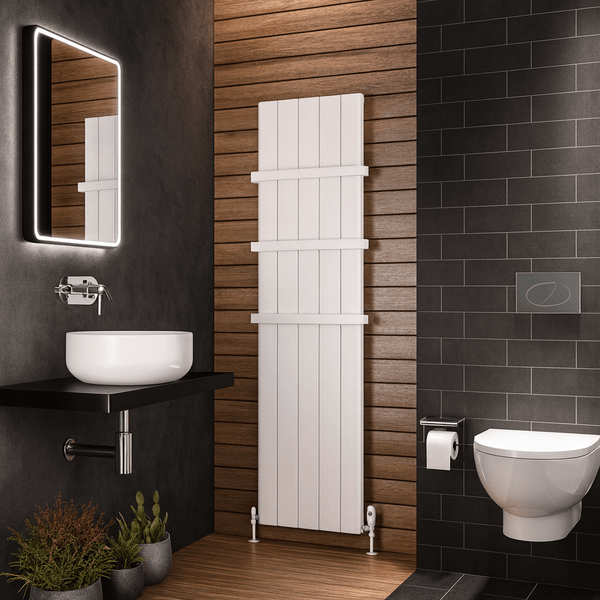 Eastbrook Peretti Matt White Vertical Aluminium Radiators
