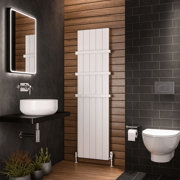 Eastbrook Peretti Matt White Vertical Aluminium Radiators