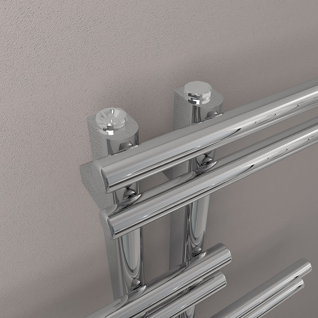 Eastbrook Pesaro Steel Chrome Designer Heated Towel Rail, 1005mm H x 550mm W - Central Heating
