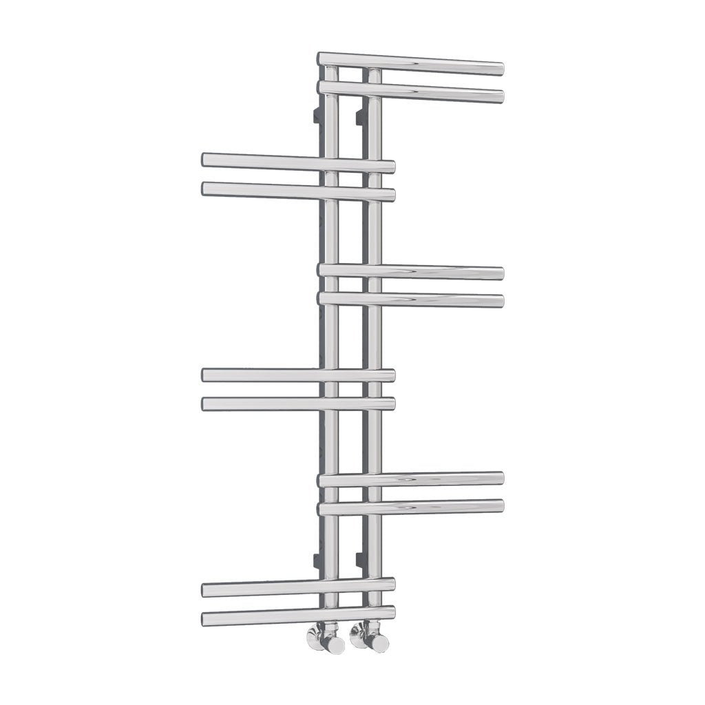 Eastbrook Pesaro Steel Chrome Designer Heated Towel Rail, 1005mm H x 550mm W - Central Heating