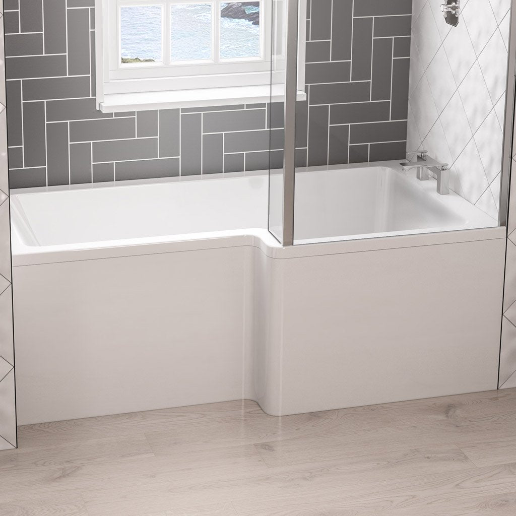 Eastbrook Portland L - Shape Reinforced Beauforte Bath Front Panel, 1600mm x 560mm - White