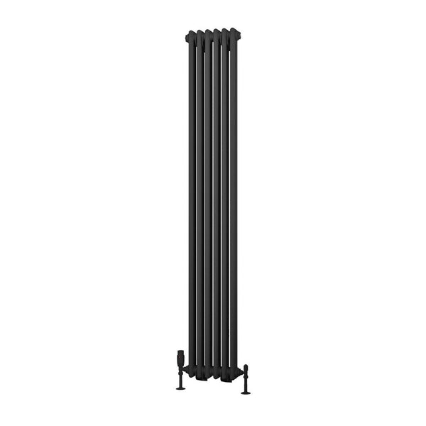 Eastbrook Rivassa Matt Anthracite Vertical Traditional Column Radiators - Central Heating