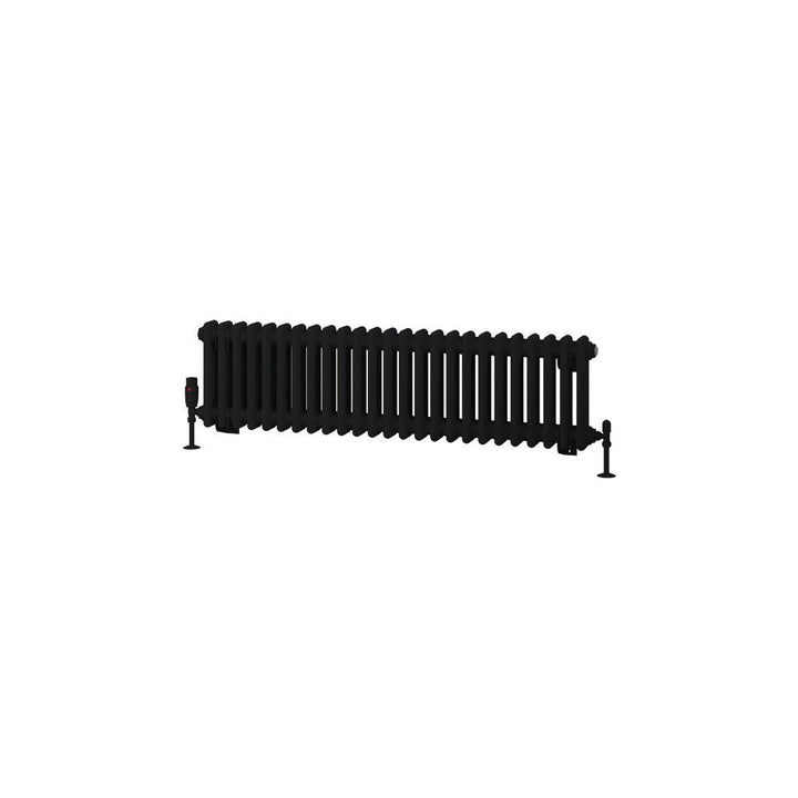 Eastbrook Rivassa Matt Black Horizontal Traditional 2 Column Radiators