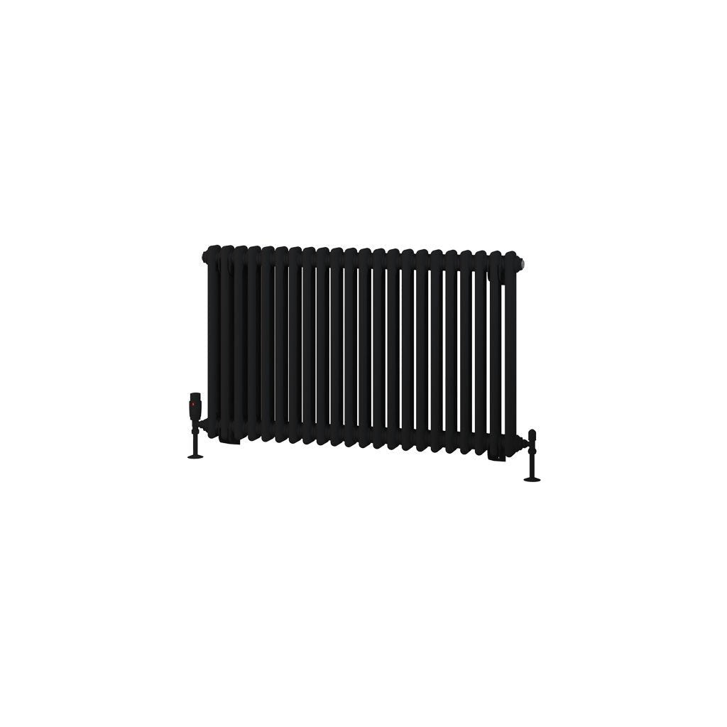 Eastbrook Rivassa Matt Black Horizontal Traditional 2 Column Radiators