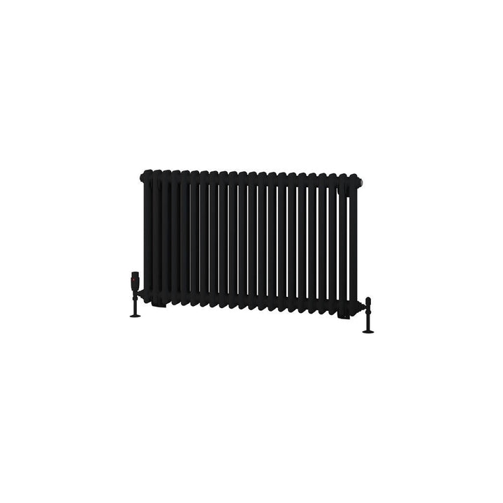 Eastbrook Rivassa Matt Black Horizontal Traditional 2 Column Radiators