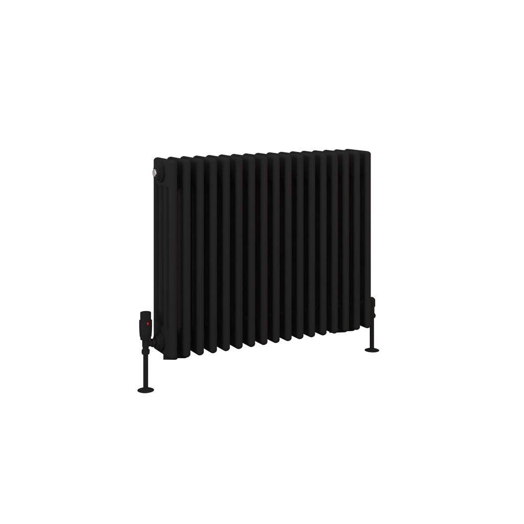 Eastbrook Rivassa Matt Black Horizontal Traditional 4 Column Radiators