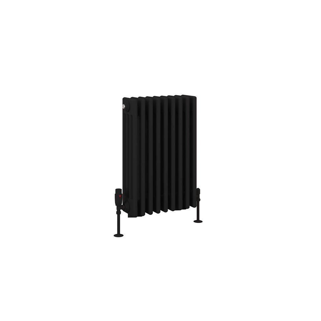 Eastbrook Rivassa Matt Black Horizontal Traditional 4 Column Radiators
