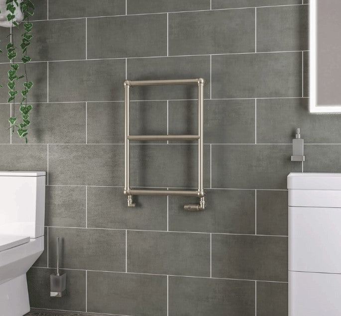 Eastbrook Stour Brushed Brass Vertical Wall Mounted Traditional Towel Rail