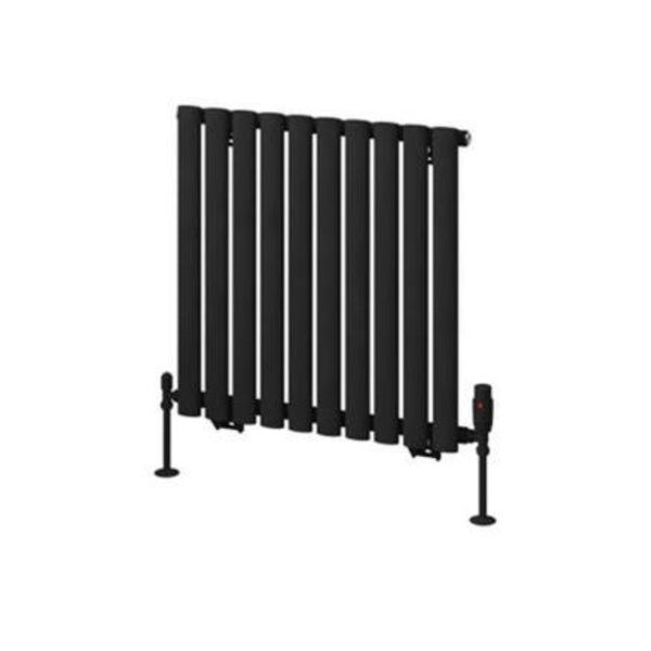Eastbrook Tunstall Matt Black Mild Steel Horizontal Designer Radiator Central Heating
