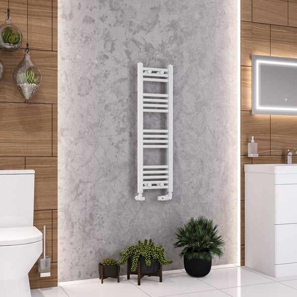Eastbrook Wendover Straight Multirail Steel White Heated Towel Rails