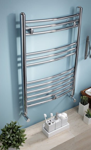 Eastgate 22mm Steel Chrome Curved Heated Towel Rails