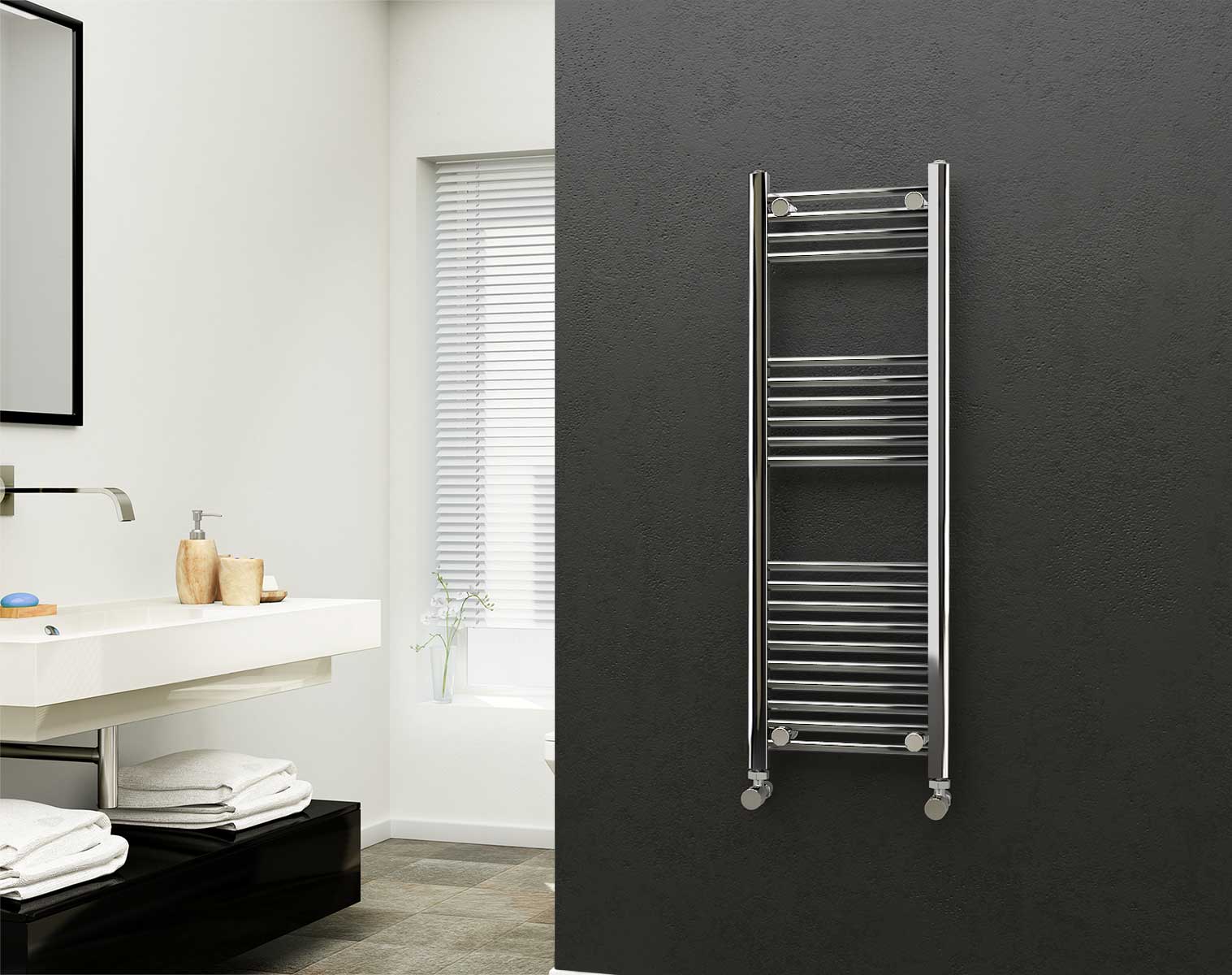 Eastgate 22mm Steel Chrome Straight Heated Towel Rails