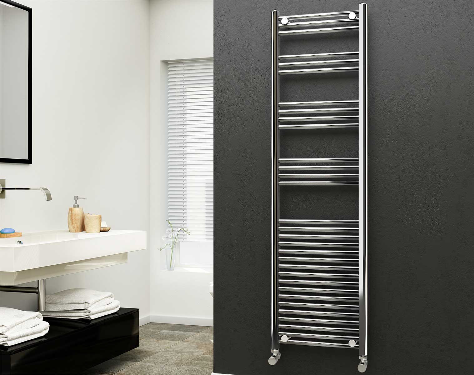 Eastgate 22mm Steel Chrome Straight Heated Towel Rails
