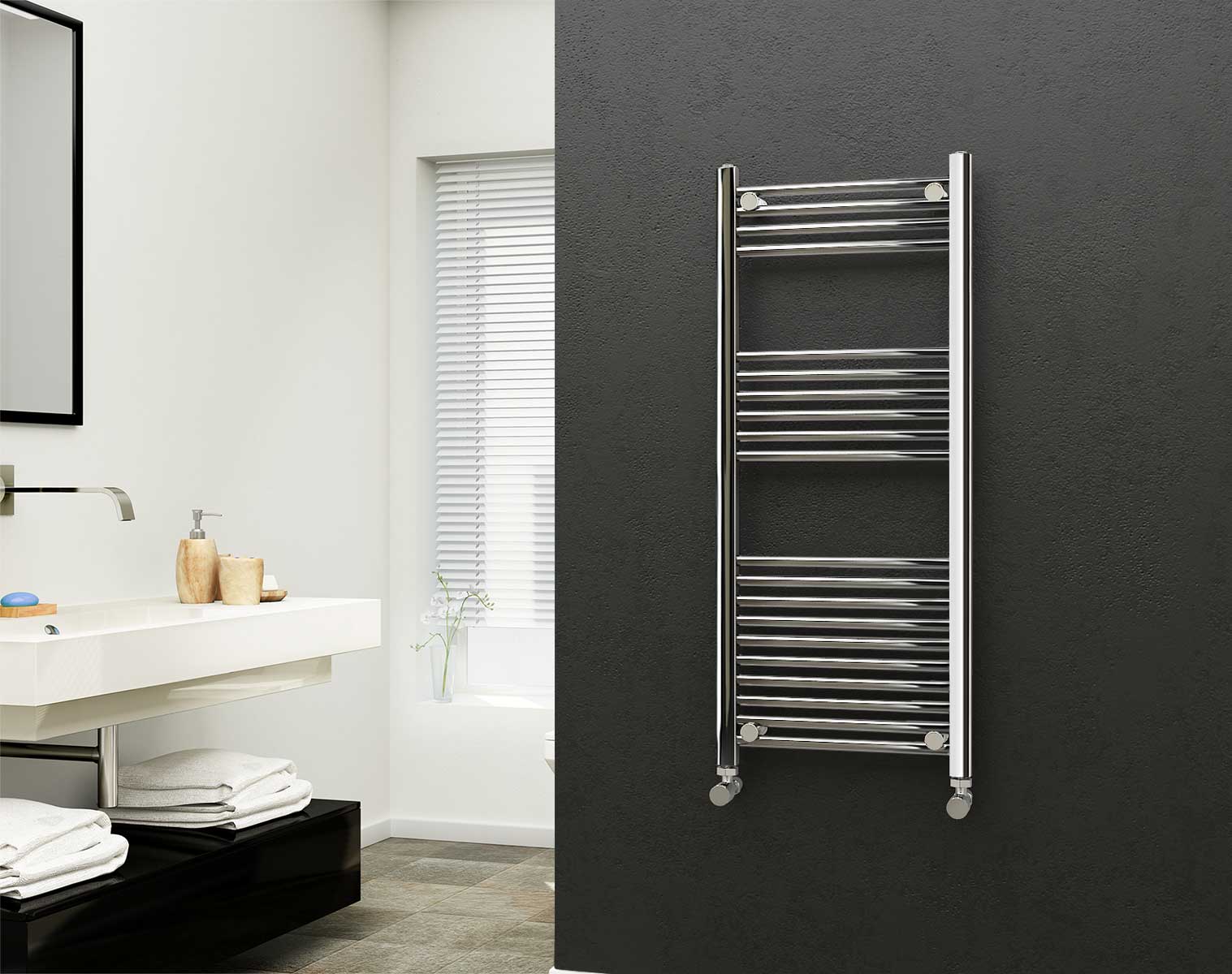 Eastgate 22mm Steel Chrome Straight Heated Towel Rails