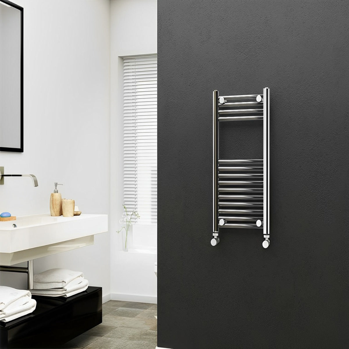 Eastgate 22mm Steel Chrome Straight Heated Towel Rails