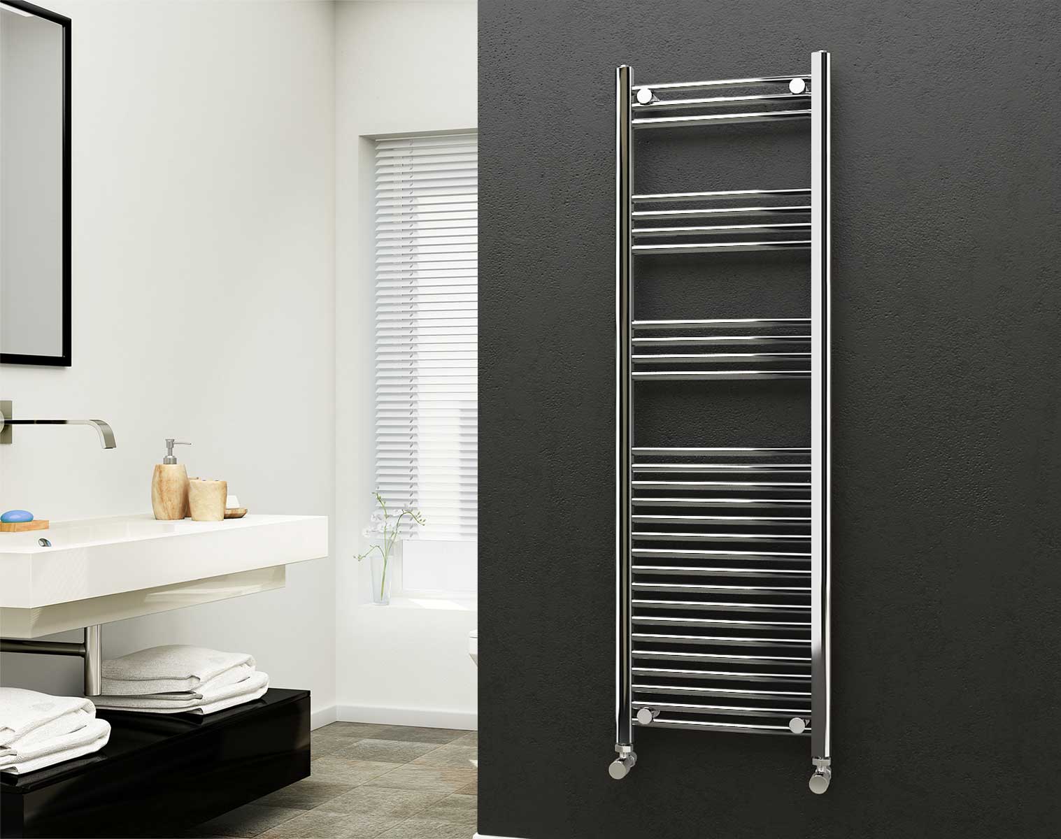 Eastgate 22mm Steel Chrome Straight Heated Towel Rails