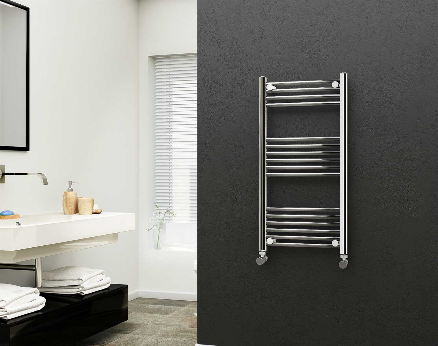 Eastgate 22mm Steel Chrome Straight Heated Towel Rails