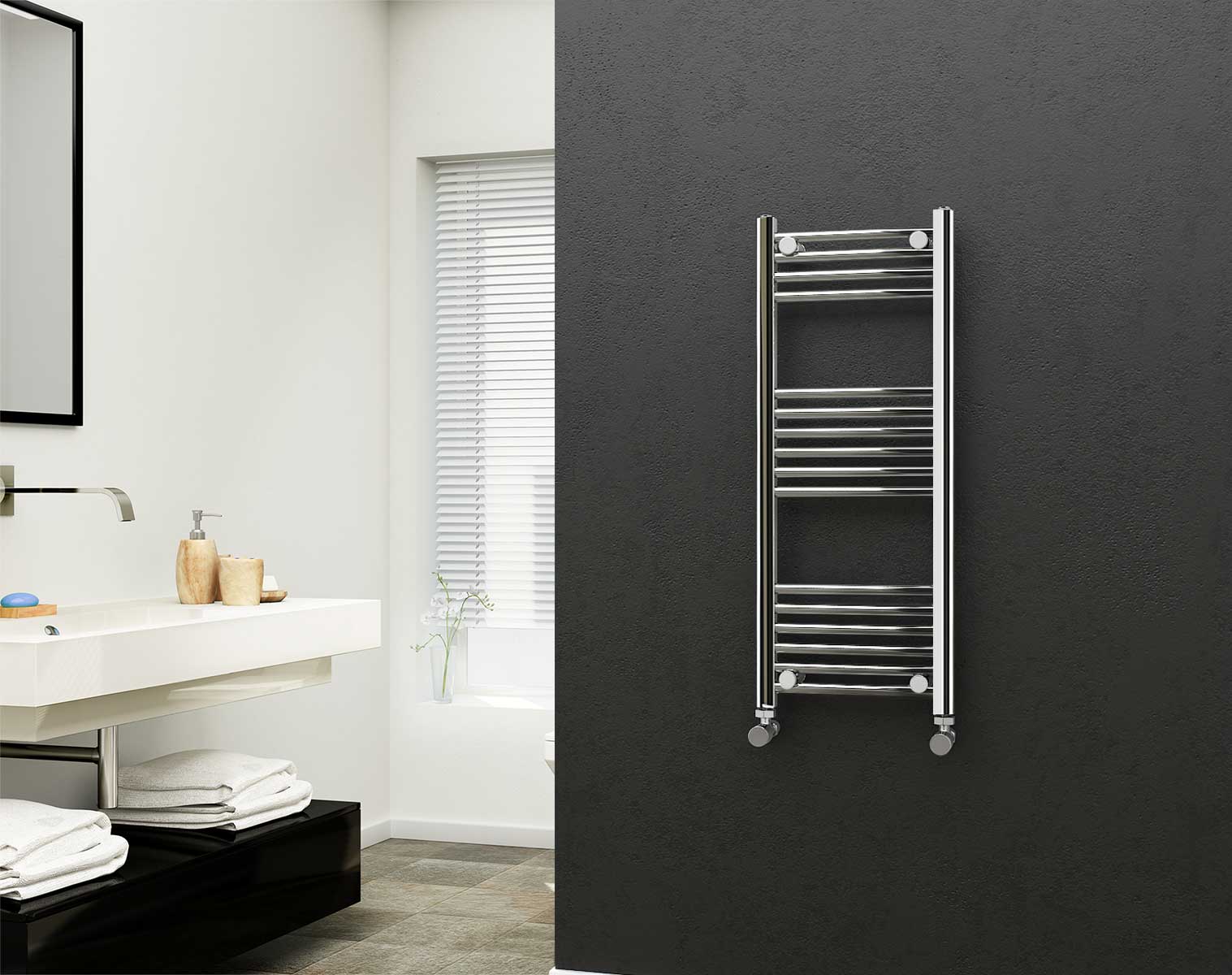 Eastgate 22mm Steel Chrome Straight Heated Towel Rails