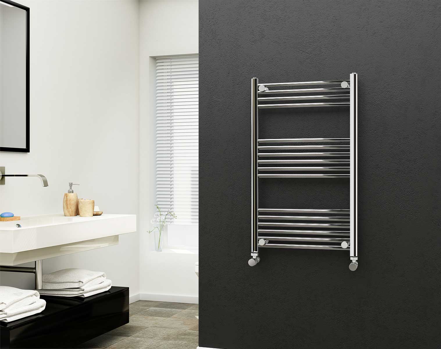 Eastgate 22mm Steel Chrome Straight Heated Towel Rails