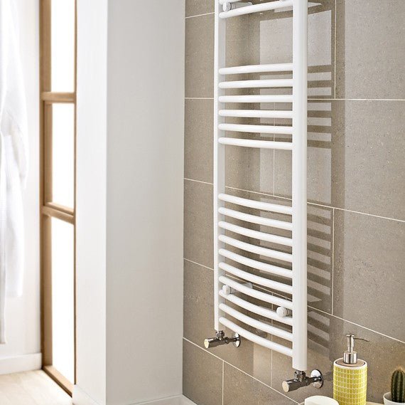 Eastgate 22mm Steel White Curved Heated Towel Rails