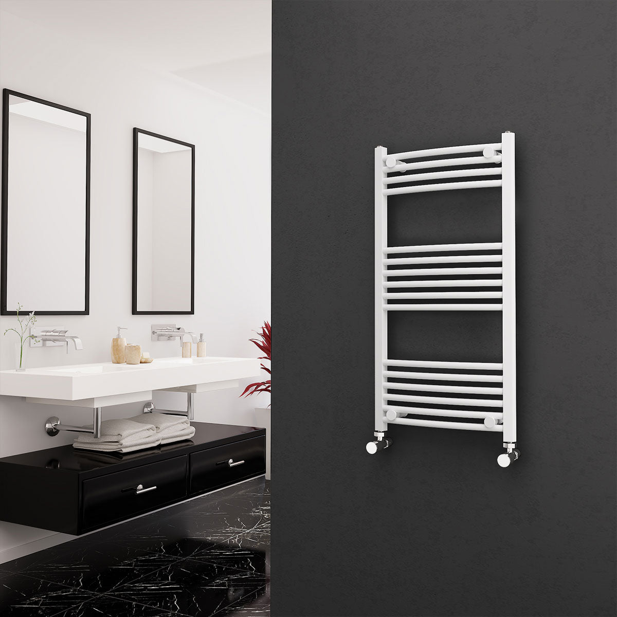 Eastgate 22mm Steel White Curved Heated Towel Rails