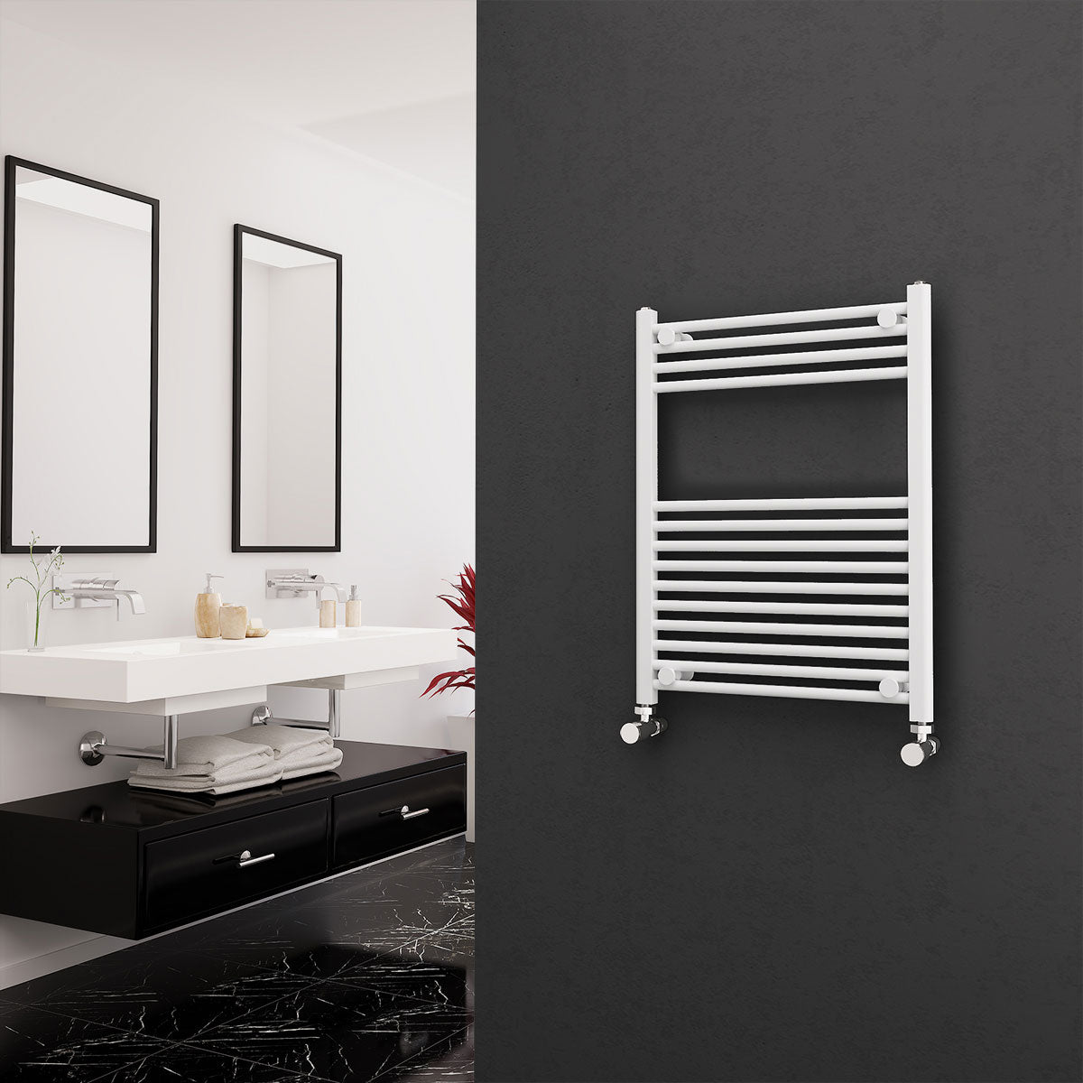Eastgate 22mm Steel White Straight Heated Towel Rails