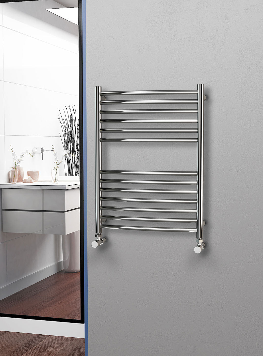 Eastgate 304 Curved Polished Stainless Steel Heated Towel Rails