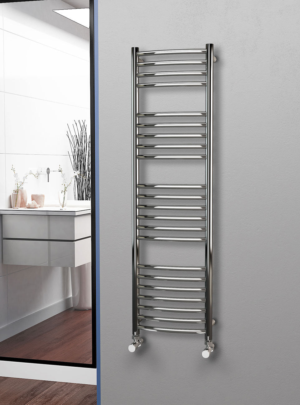 Eastgate 304 Curved Polished Stainless Steel Heated Towel Rails