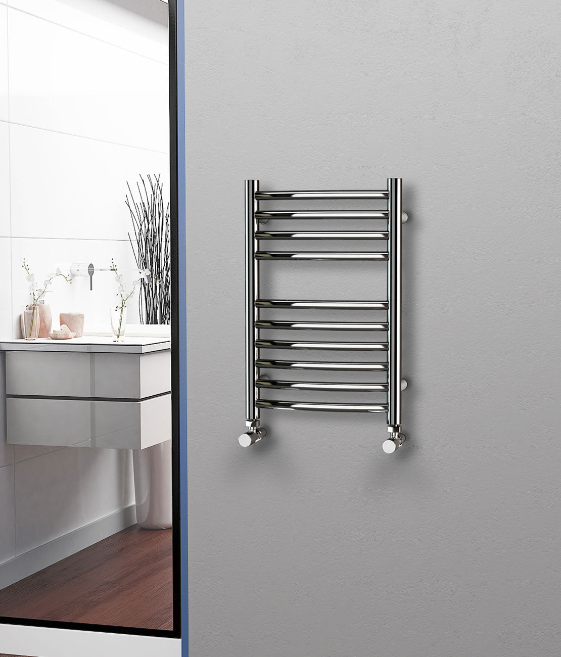 Eastgate 304 Curved Polished Stainless Steel Heated Towel Rails