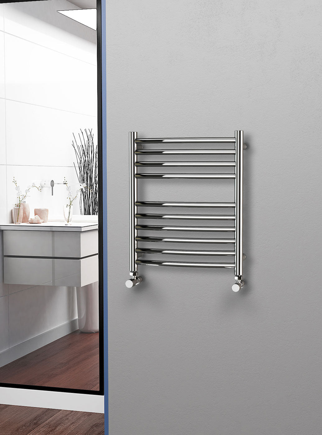 Eastgate 304 Curved Polished Stainless Steel Heated Towel Rails