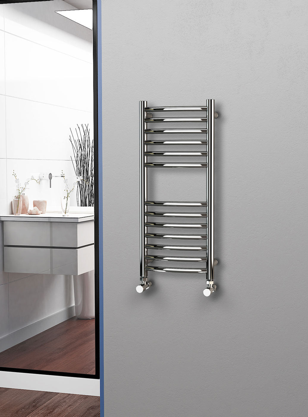 Eastgate 304 Curved Polished Stainless Steel Heated Towel Rails