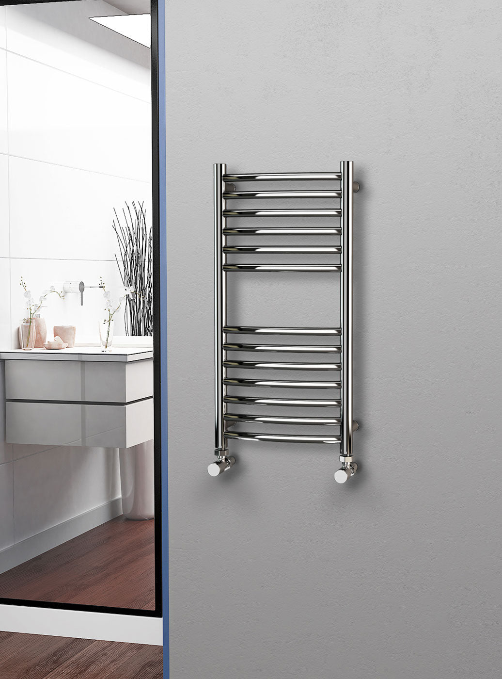 Eastgate 304 Curved Polished Stainless Steel Heated Towel Rails
