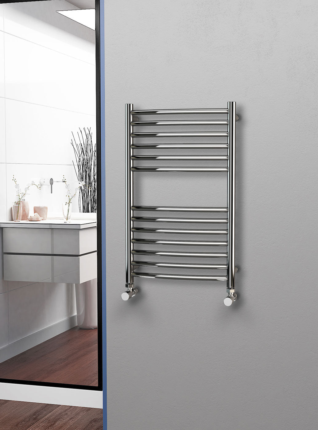 Eastgate 304 Curved Polished Stainless Steel Heated Towel Rails