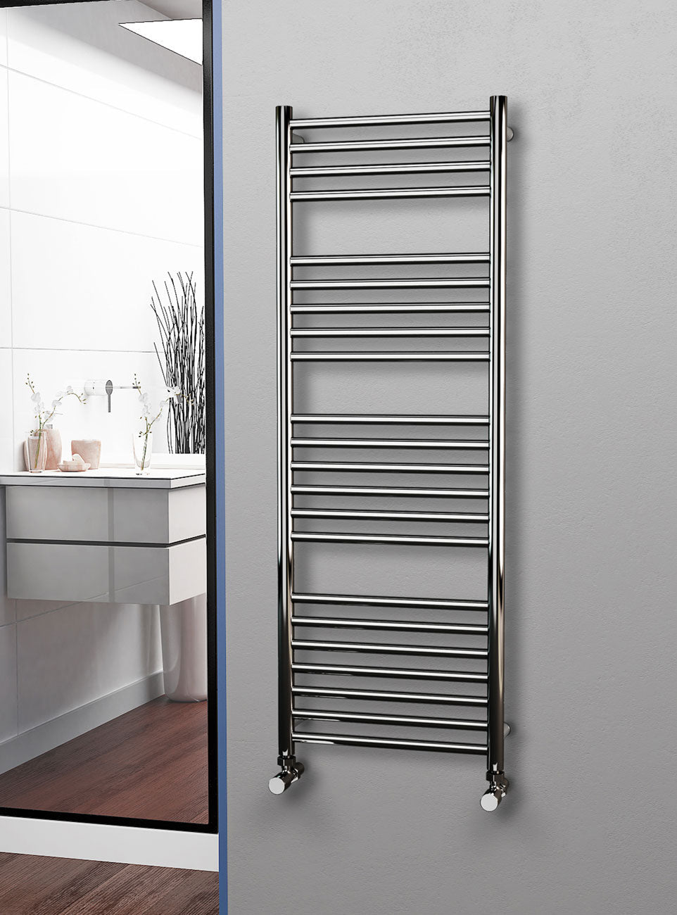 Eastgate 304 Straight Polished Stainless Steel Heated Towel Rails