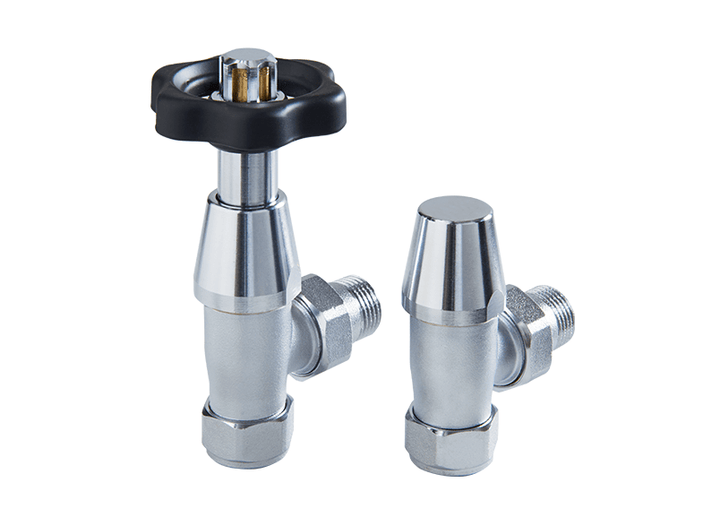 Eastgate Black & Brass TRV Angled Radiator Valve Chrome