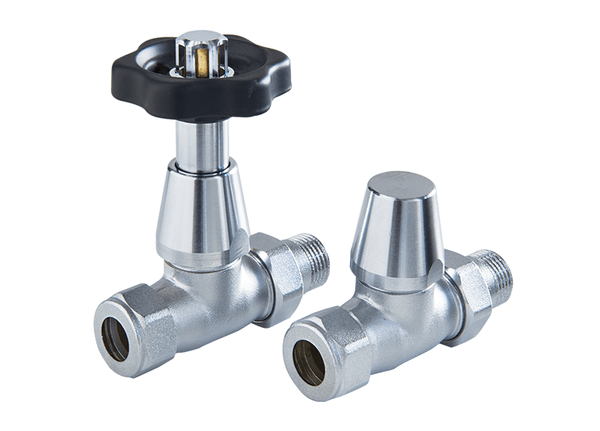 Eastgate Black & Brass TRV Straight Radiator Valve Chrome