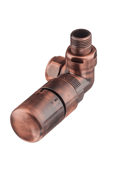 Eastgate Corner Ideal TRV Thermostatic Radiator Valve Angled Antique Copper