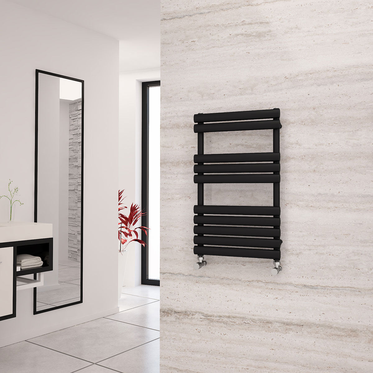 Eastgate Eclipse Steel Black Designer Heated Towel Rails
